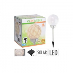 Lampara solar progarden led giratoria esfera diam 15 cm