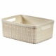 Cesta rectangular jute curver 5l blanco roto 