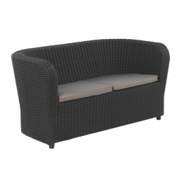 Sofa shaf dos plazas ratan resina nova grafito 70,6 x 68,2 x 137,8