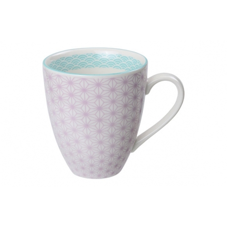 Taza mug porcelana tokyo violeta borce celeste 300 ml