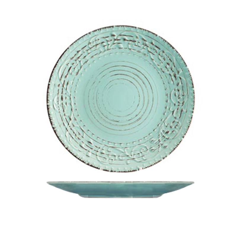 Juego de 4 platos cuadrados Stoneware 26,5 cm azul H&H 839047 Teide 
