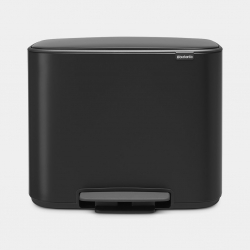 Cubo brabantia bo pedal negro mate 11+23 l