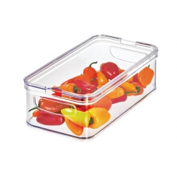 Organizador de nevera cubeta rectangular con tapa deslizante