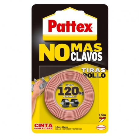 Cinta doble cara pattex no mas clavos 1,5 m