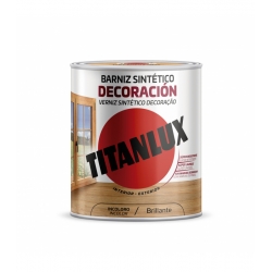 Barniz tinte brillo titan para madera 750 ml castaño