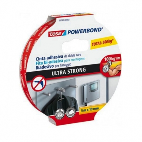 Cinta doble cara powerbond ultrastrong tesa 5mx19mm