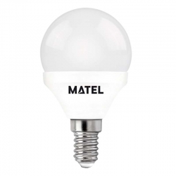 Bombilla led esferica e-14 5w 450 lumenes matel luz calida