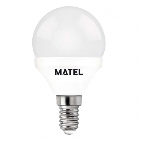 Bombilla led esferica e-14 5w 500 lumenes matel luz fria