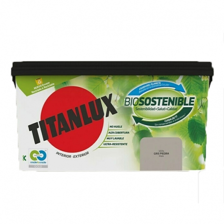 Pintura plastica titanlux biosostenible 4l gris piedra