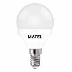 Bombilla led esferica e-14 6w 600 lumenes matel fria