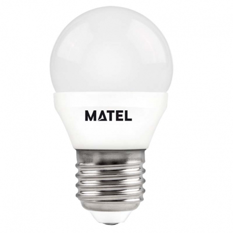 Bombilla led esferica e-27 6w 600 lumenes matel luz fria