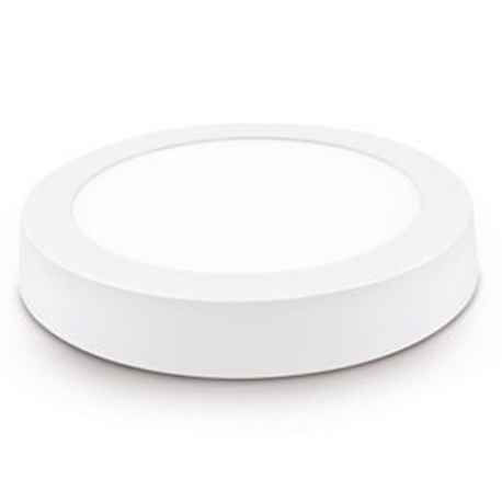 Downlight led superficie matel redondo blanco 18w luz fria