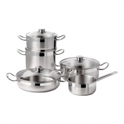 Bateria de cocina bra profesional 5 piezas tapa cristal