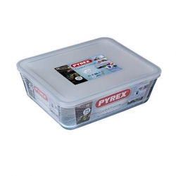 Taper vidrio rectangular pyrex cook and freeze 24x19x8cm