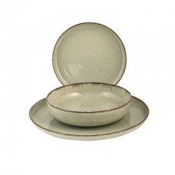 Vajilla porcelana 12 piezas pearl verde