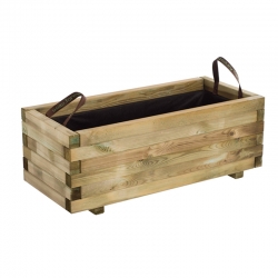 Jardinera de madera rectangular forest baroque 73l