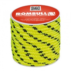Cuerda de poliester rombull trenzada amarillo fluorescente 6mm 15m