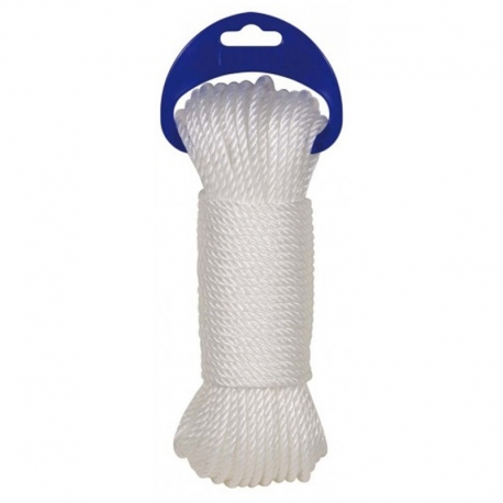 Cuerda polietileno rombull cableada blanco 5mm 20m