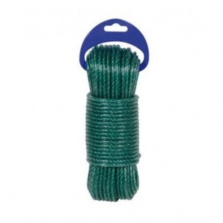 Cuerda polietileno rombull plastificada verde 5mm 5m