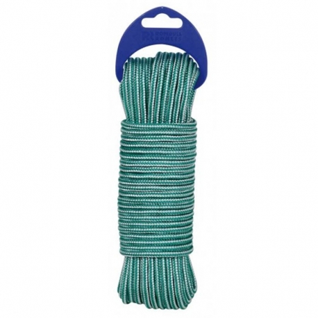 Cuerda polipropileno rombull verde y blanco 4mm 25m