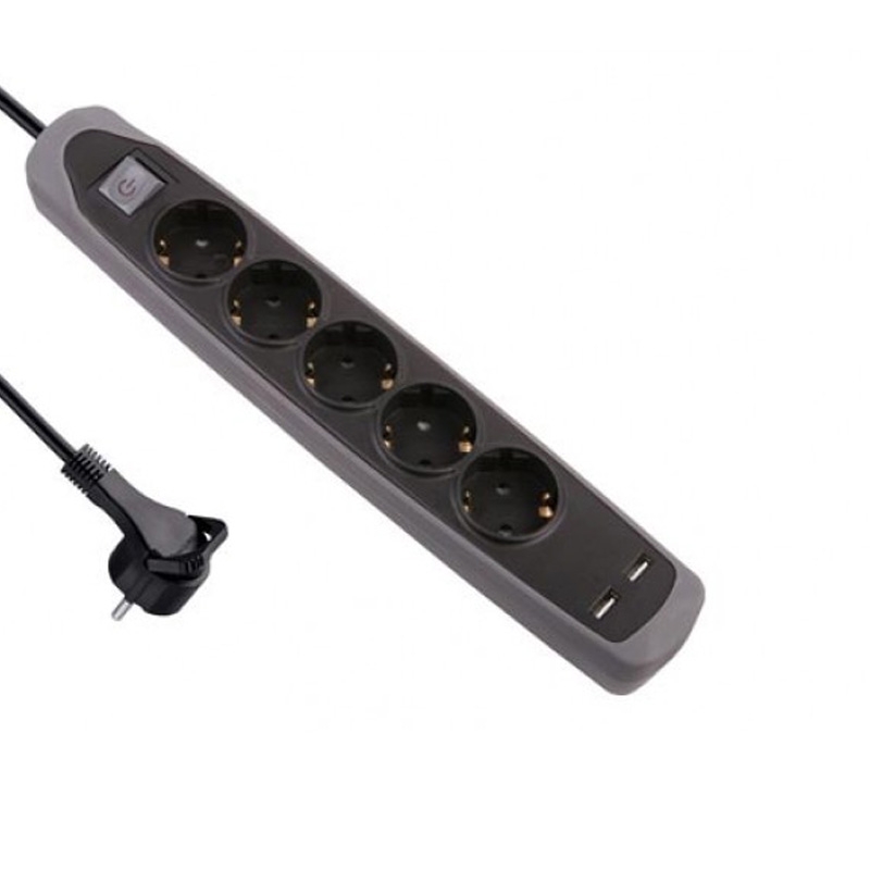 ⇒ Base multiple silicona 5t+2usb cable 2m negro ▷ Precio. ▷ Comprar con los  Mejores Precios. Ofertas online