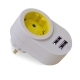 Adaptador famatel con 2 usb blanco