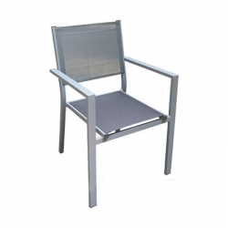 Silla aluminio textilene silver gris