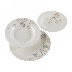 Vajilla porcelana 18 piezas cozy blanco