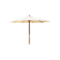 Parasol madera 300 cm algodon polyester crudo