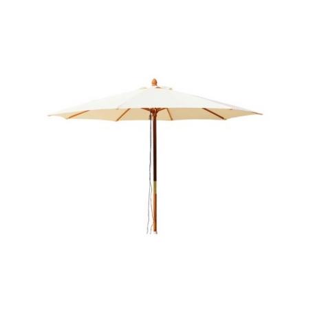 Parasol madera 300 cm algodon polyester crudo