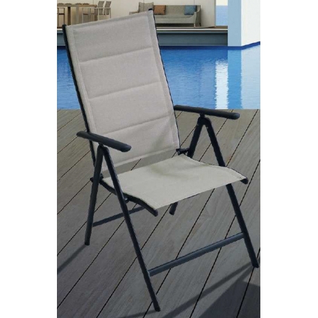 Silla posicion aluminio textilene acolchado gris practic