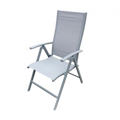 Sillon posiciones aluminio textilene gris silver