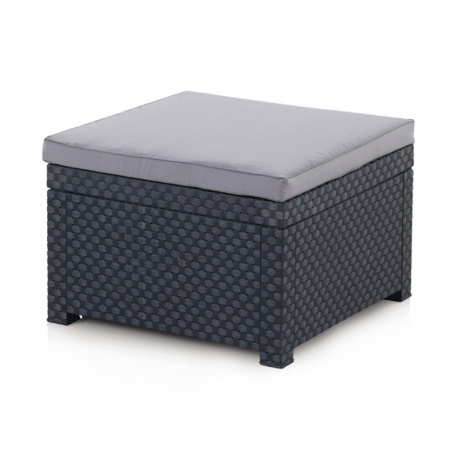 Pouf ratan resina shaf diva grafito 39x56x56cm