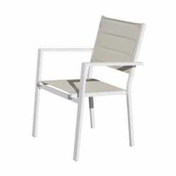 Sillon aluminio textilene acolchado argile white 58x58cm