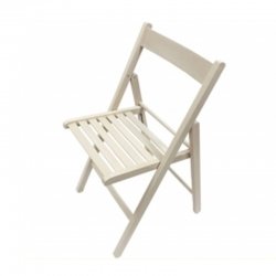 Silla plegable madera aranaz bas con barniz blanca