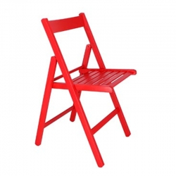 Silla plegable madera aranaz bas con barniz roja