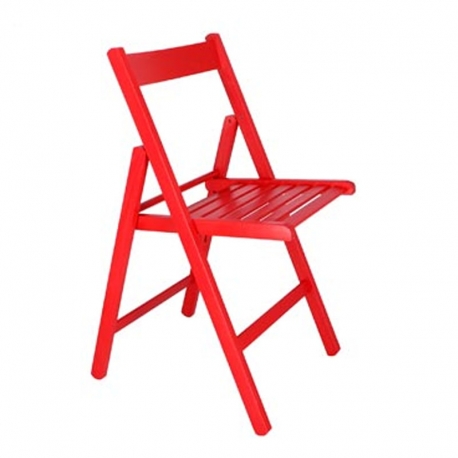 Silla plegable madera aranaz bas con barniz roja