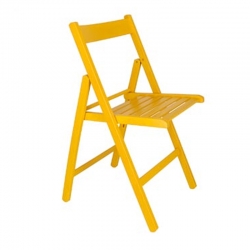 Silla plegable madera aranaz bas con barniz amarillo