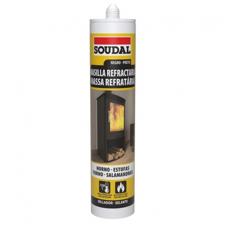 Masilla refractaria soudal 1500 grados negro 290ml