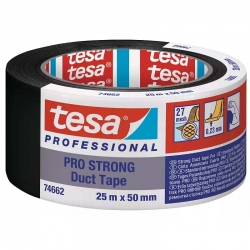 Cinta americana tesa pro 74662 strong duct tape 25m 50mm negro