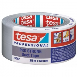 Cinta americana tesa pro 74662 strong duct tape 25m 50mm gris