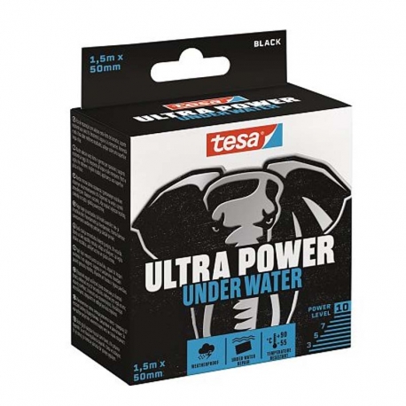 Cinta americana tesa ultra power underwater 1,5m x 50mm negro