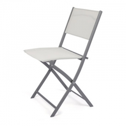 Silla plegable acero textilene gris claro