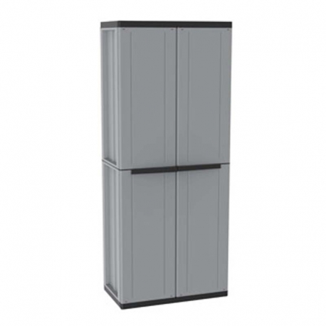 Armario resina escobero 2 puertas terry j-line gris 163,5x68x37,5cm