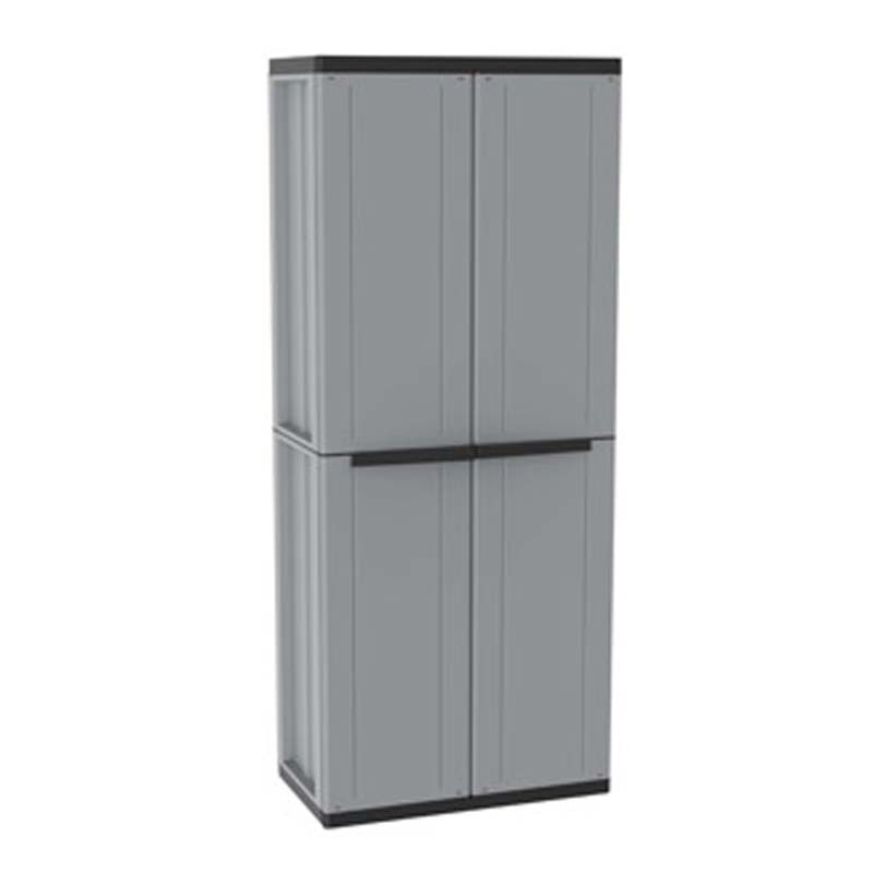 Armario escobero de resina Wave 70x182x44 cm color gris 2 puertas, Leroy  Merlin