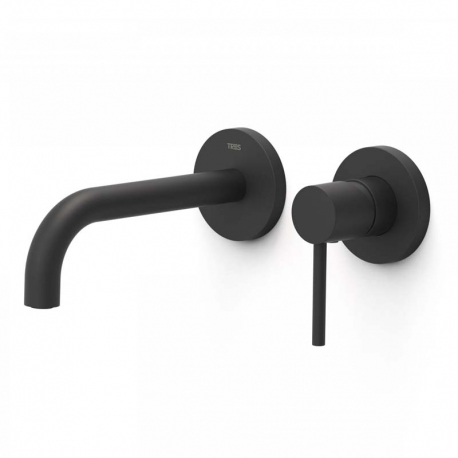 Monomando lavabo tres exclusive study empotrado 177mm negro mate 26230021nm