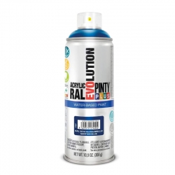 Pintura spray acrilica pintyplus base agua azul genciana brillo 520ml