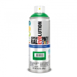 Pintura spray acrilica pintyplus base agua verde amarillento brillo 520ml