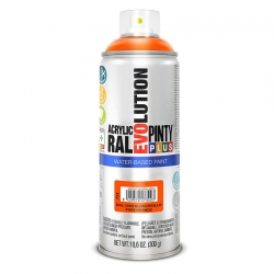 Pintura spray acrilica pintyplus base agua naranja puro brillo 520ml