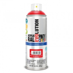 Pintura spray acrilica pintyplus base agua rojo vivo brillo 520ml